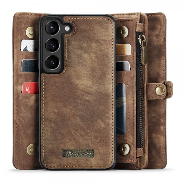 CaseMe Samsung Galaxy S23 Etui 008 Series Avtakbart Deksel Brun