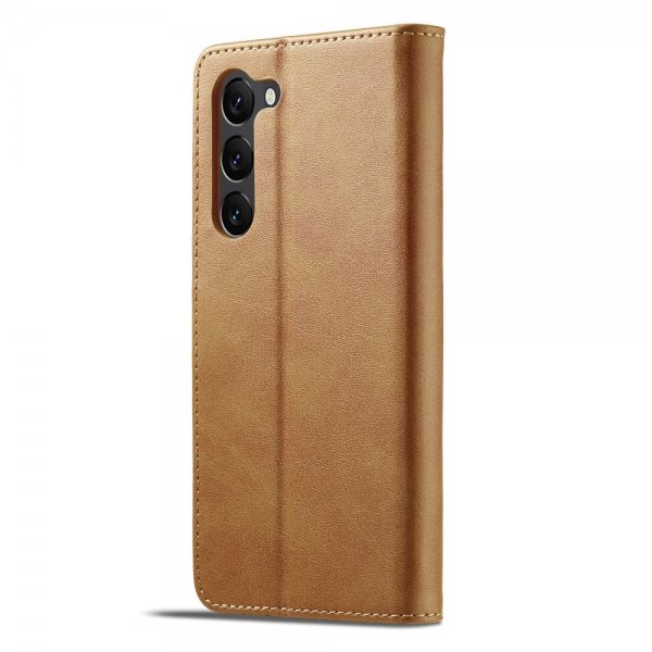 Lc.Imeeke Samsung Galaxy S23 Etui med Kortlomme stativfunksjon Brun