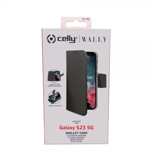 Celly Samsung Galaxy S23 Etui Wally Wallet Case Svart