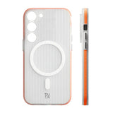 Rvelon Samsung Galaxy S23 Deksel Korrugerte MagSafe Oransje
