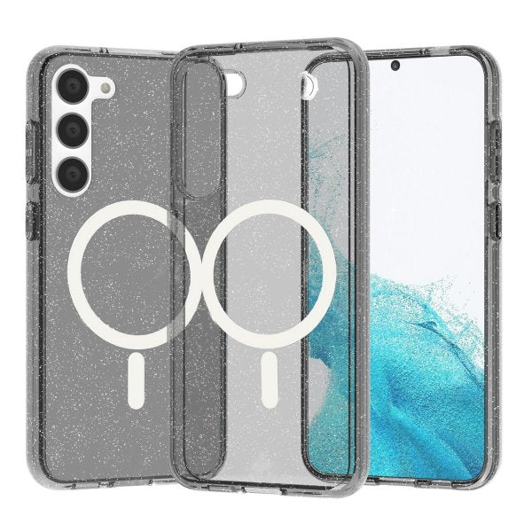 Samsung Galaxy S23 Plus Deksel Glitter MagSafe Svart