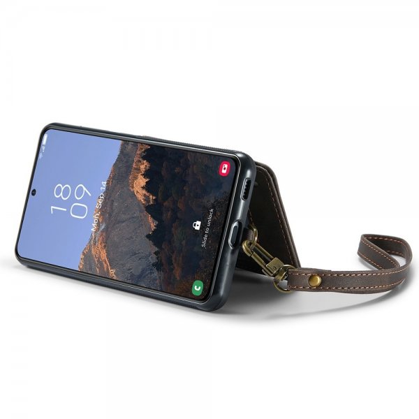 CaseMe Samsung Galaxy S23 Plus Deksel C20 Kortlomme Glidelås Kaffe