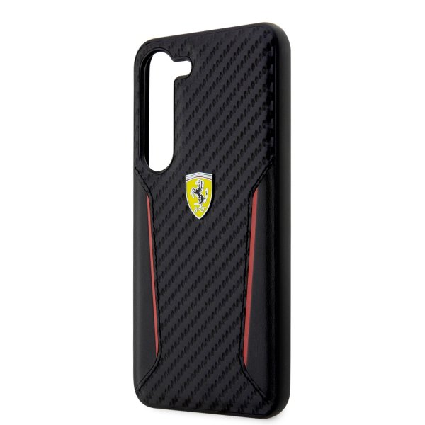 Ferrari Samsung Galaxy S23 Plus Deksel Carbon & Stripe Svart