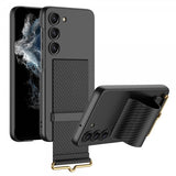 GKK Samsung Galaxy S23 Plus Deksel Hand Strap Karbonfibertekstur Svart