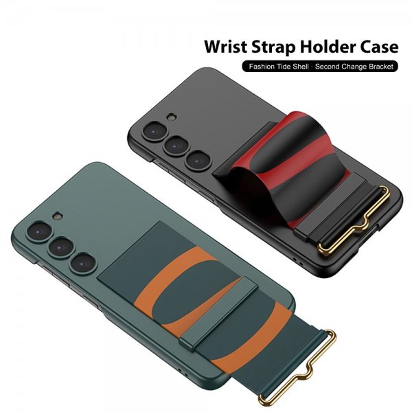 GKK Samsung Galaxy S23 Plus Deksel Hand Strap Karbonfibertekstur Svart