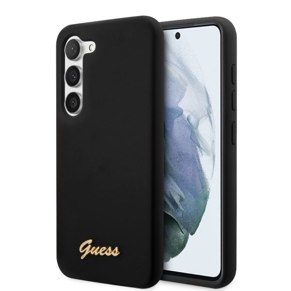 Guess Samsung Galaxy S23 Plus Deksel Liquid Silicone Metal Logo Svart
