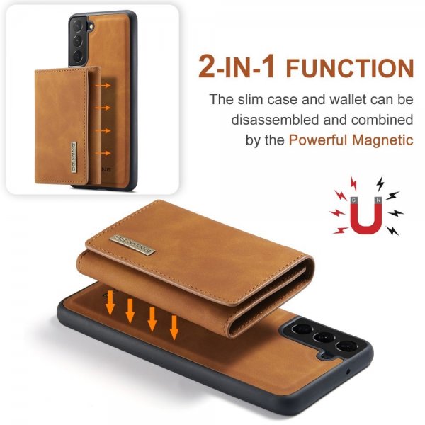 Dg.Ming Samsung Galaxy S23 Plus Deksel M1 Series Avtakbart Kortholder Brun