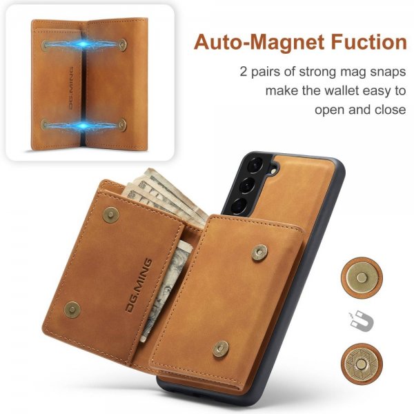 Dg.Ming Samsung Galaxy S23 Plus Deksel M1 Series Avtakbart Kortholder Brun