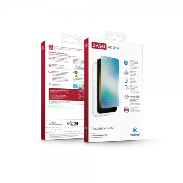 Zagg InvisibleShield Samsung Galaxy S23 Plus Deksel med Skjermbeskytter Flex XTR2 Eco 360
