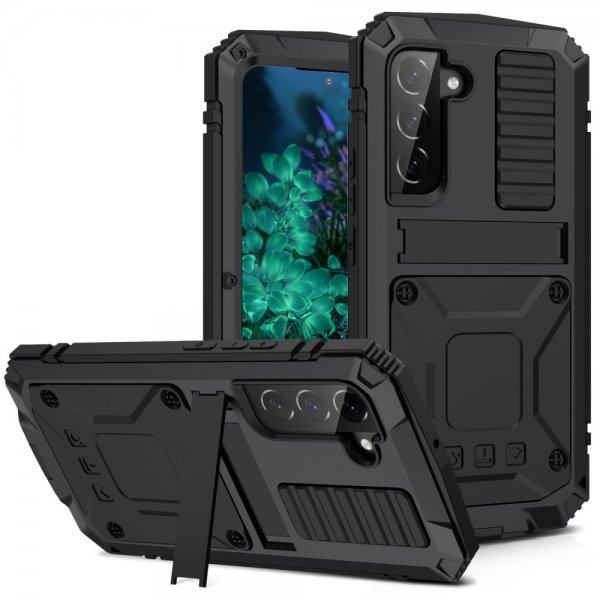 R-JUST Samsung Galaxy S23 Plus Deksel Metall Støtsikker Svart