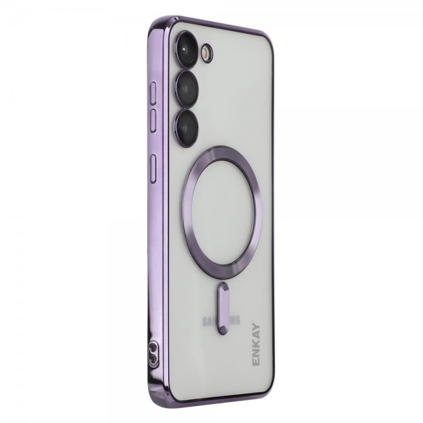 ENKAY Samsung Galaxy S23 Plus Deksel Belagt Kant MagSafe Lilla