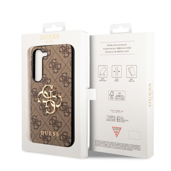 Guess Samsung Galaxy S23 Deksel 4G Logo Brun