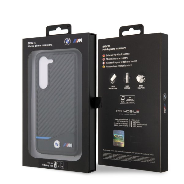 BMW Samsung Galaxy S23 Deksel Carbon & Stripe Svart