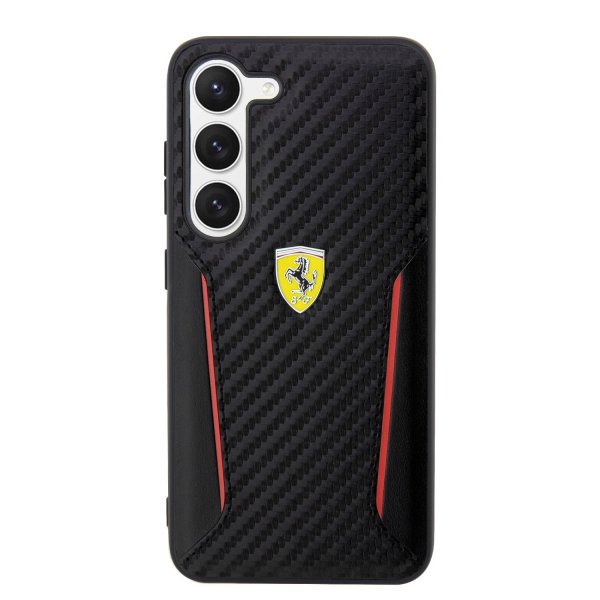 Ferrari Samsung Galaxy S23 Deksel Carbon & Stripe Svart