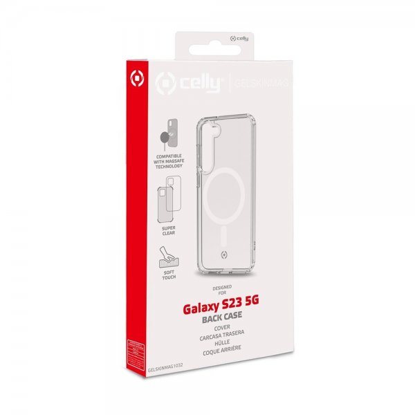 Celly Samsung Galaxy S23 Deksel GELSKINMAG MagSafe Transparent