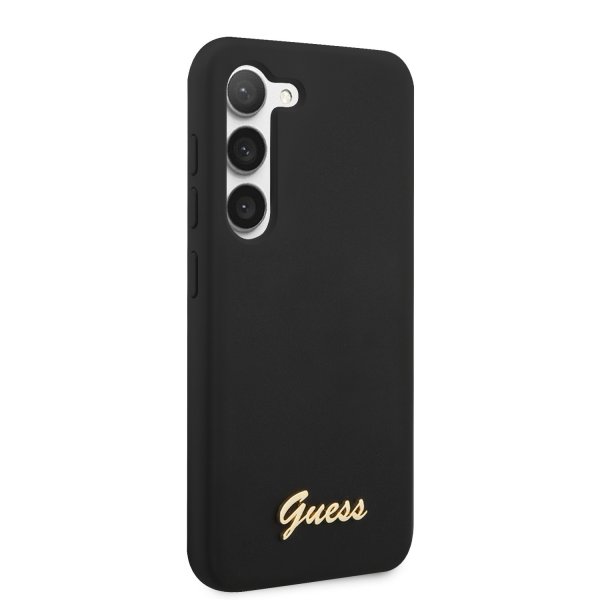Guess Samsung Galaxy S23 Deksel Liquid Silicone Metal Logo Svart