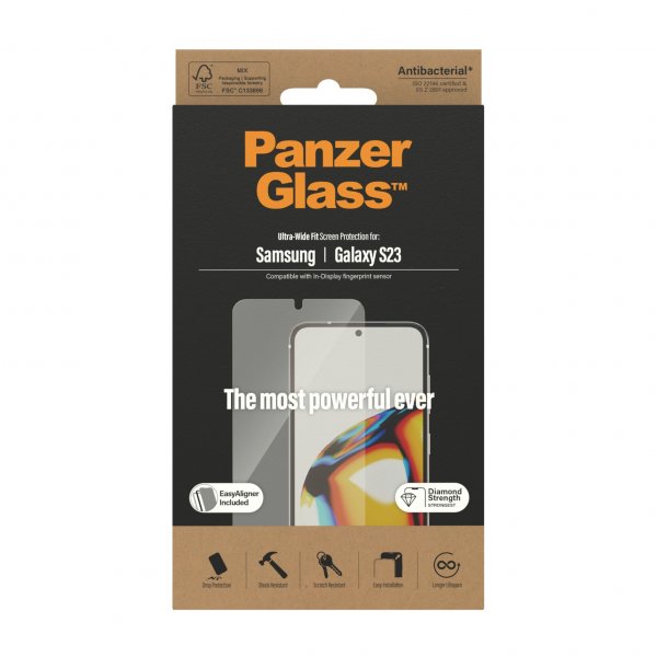PanzerGlass Samsung Galaxy S23 Skjermbeskytter Ultra-Wide Fit EasyAligner