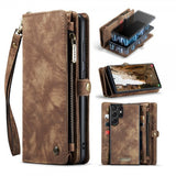 CaseMe Samsung Galaxy S23 Ultra Etui 008 Series Avtakbart Deksel Brun