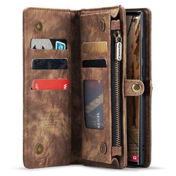 CaseMe Samsung Galaxy S23 Ultra Etui 008 Series Avtakbart Deksel Brun