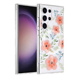 Samsung Galaxy S23 Ultra Deksel Blomstermønster MagSafe Rosa