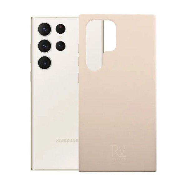 Rvelon Samsung Galaxy S23 Ultra Deksel Silikon Beige