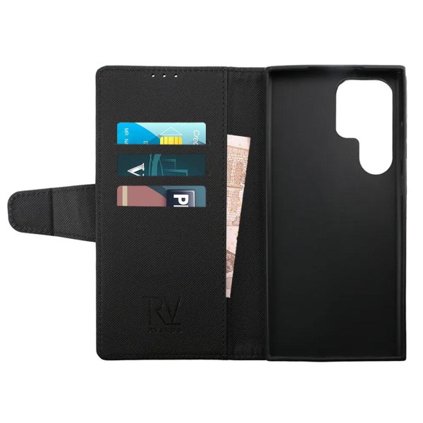Rvelon Samsung Galaxy S23 Ultra Etui Utbrettbar Kortlomme Svart