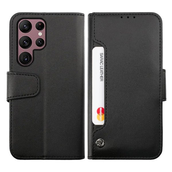 Rvelon Samsung Galaxy S23 Ultra Etui Utbrettbar Kortlomme Svart