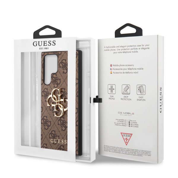 Guess Samsung Galaxy S23 Ultra Deksel 4G Logo Brun