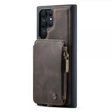 CaseMe Samsung Galaxy S23 Ultra Deksel C20 Kortlomme Glidelås Kaffe