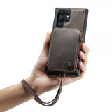 CaseMe Samsung Galaxy S23 Ultra Deksel C20 Kortlomme Glidelås Kaffe