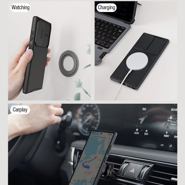 Nillkin Samsung Galaxy S23 Ultra Deksel CamShield Pro MagSafe Svart