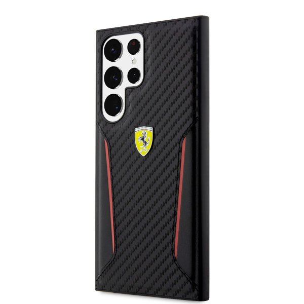 Ferrari Samsung Galaxy S23 Ultra Deksel Carbon & Stripe Svart