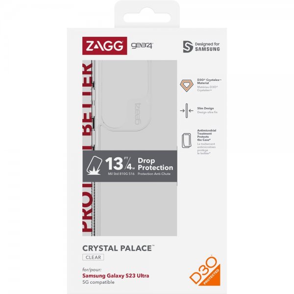 Gear4 Samsung Galaxy S23 Ultra Deksel Crystal Palace Transparent