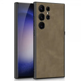 GKK Samsung Galaxy S23 Ultra Deksel Skinntekstur Brun