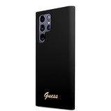 Guess Samsung Galaxy S23 Ultra Deksel Liquid Silicone Metal Logo Svart
