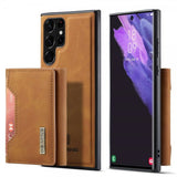 Dg.Ming Samsung Galaxy S23 Ultra Deksel M2 Series Avtakbart Kortholder Brun
