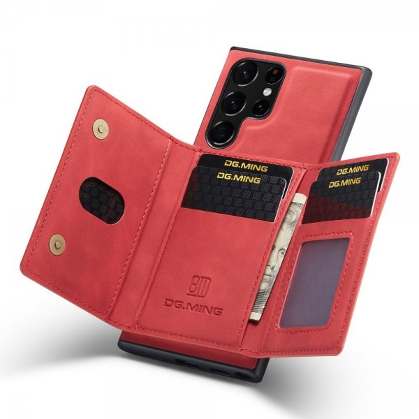 Dg.Ming Samsung Galaxy S23 Ultra Deksel M2 Series Avtakbart Kortholder Rød