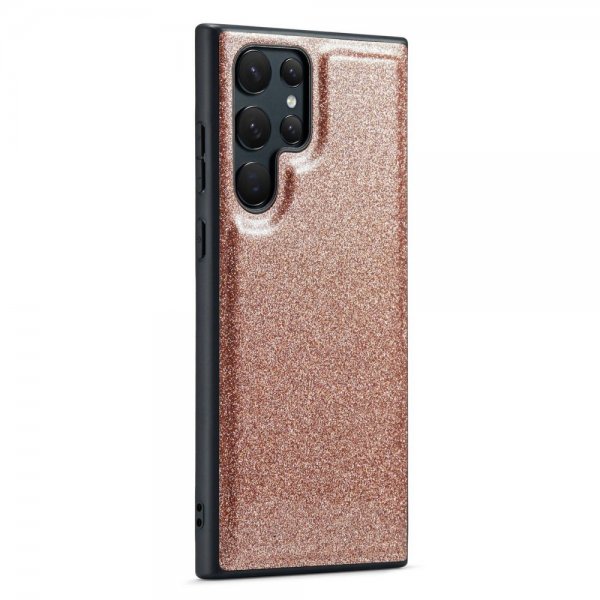 Dg.Ming Samsung Galaxy S23 Ultra Deksel M3 Series Avtakbart Kortholder Glitter Rosegull