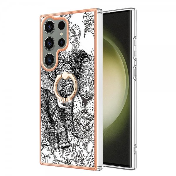 Samsung Galaxy S23 Ultra Deksel Finger Ring Motiv Elefant