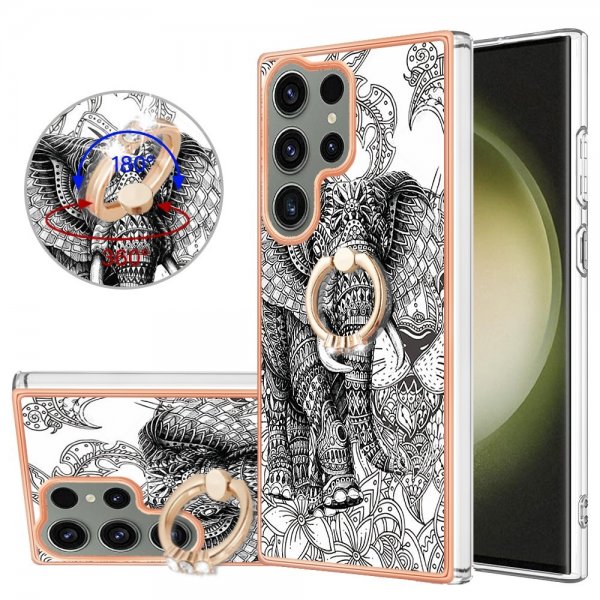 Samsung Galaxy S23 Ultra Deksel Finger Ring Motiv Elefant