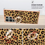 Samsung Galaxy S23 Ultra Deksel Finger Ring Motiv Leopardmønster