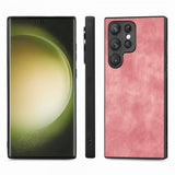 ENKAY Samsung Galaxy S23 Ultra Deksel med Skjermbeskytter Skinntekstur Rosa