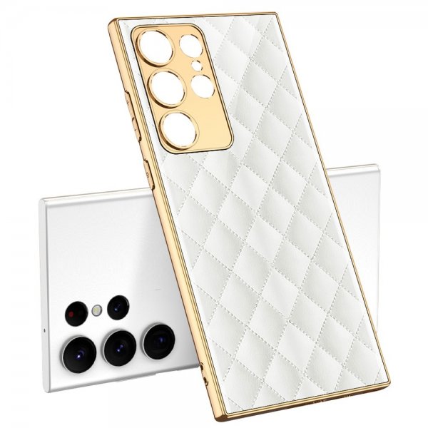 GKK Samsung Galaxy S23 Ultra Deksel Motiv Hvit Esker