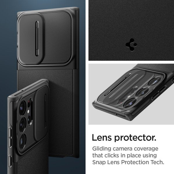 Spigen Samsung Galaxy S23 Ultra Deksel Optik Armor Svart
