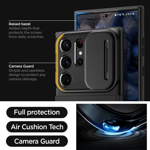 Spigen Samsung Galaxy S23 Ultra Deksel Optik Armor Svart
