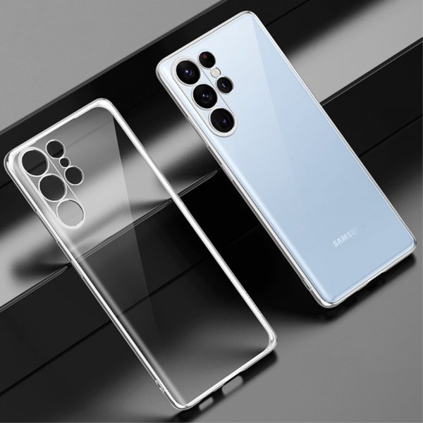Sulada Samsung Galaxy S23 Ultra Deksel Belagt Kant Sølv