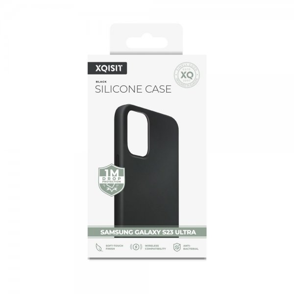 Xqisit Samsung Galaxy S23 Ultra Deksel Silicone Case Svart
