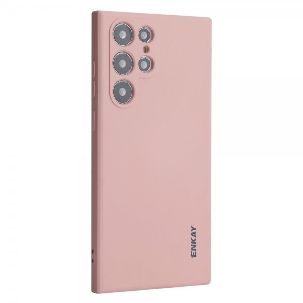 ENKAY Samsung Galaxy S23 Ultra Deksel Silikon Rosa