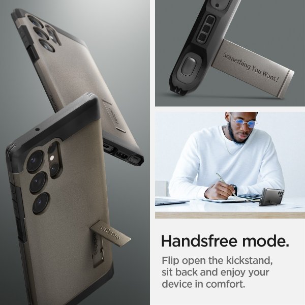 Spigen Samsung Galaxy S23 Ultra Deksel Tough Armor Gunmetal