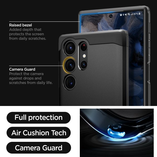 Spigen Samsung Galaxy S23 Ultra Deksel Tough Armor Svart